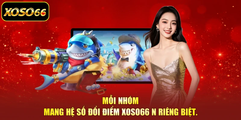 Mỗi nhóm mang hệ số đổi điểm XOSO66 n riêng biệt.